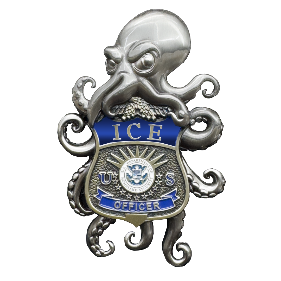 EL19-1 ICE Challenge Coin ERO DRO HSI Agent Octopus Alligator Alcatraz