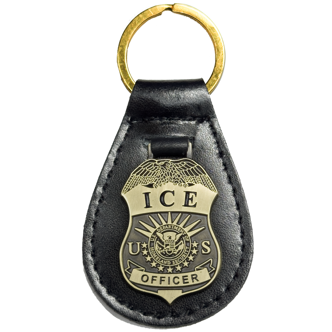 EL8-24 ICE challenge coin leather keychain