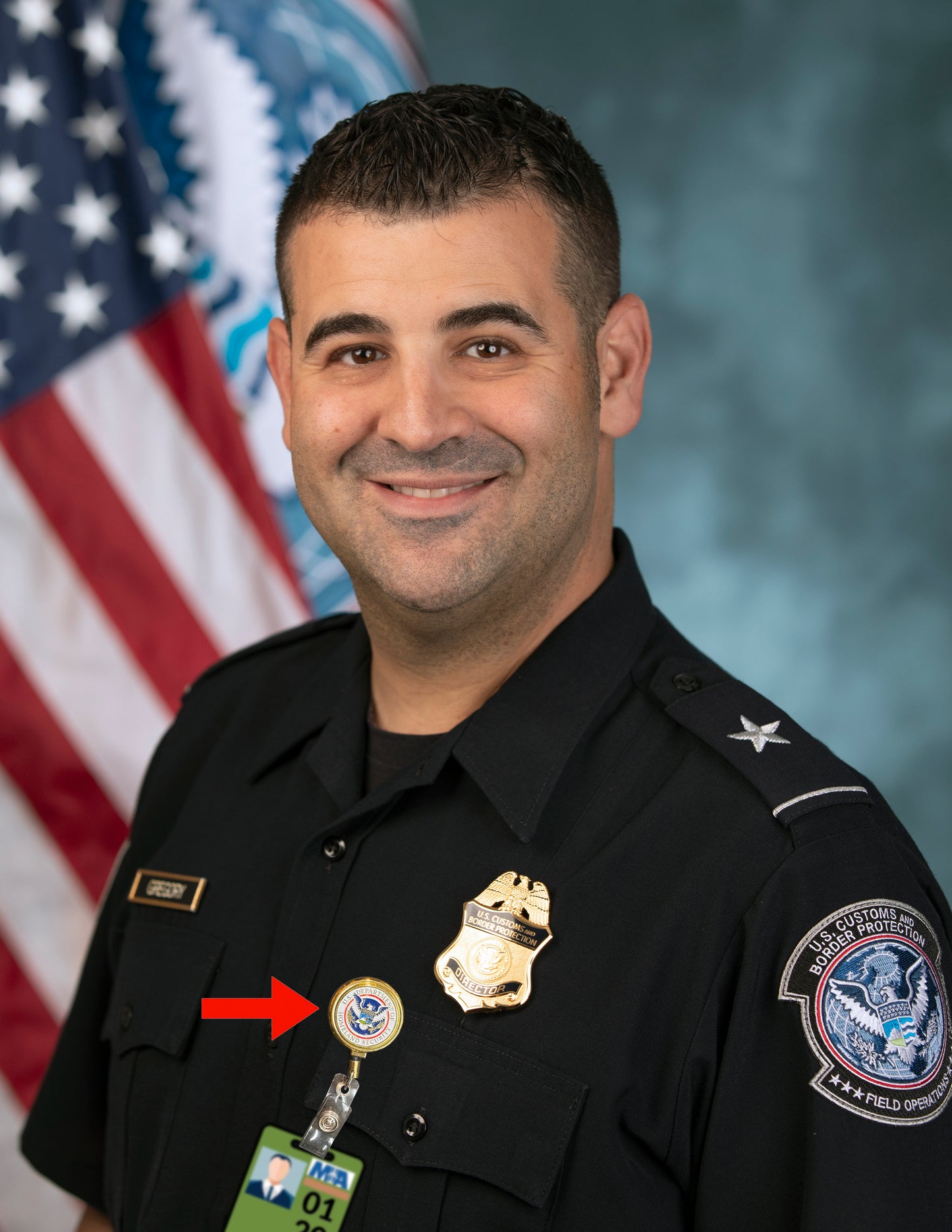 BL18-007 Homeland Security Metal ID Reel retractable Card Holder CBP Border Patrol HSI Secret Service FEMA