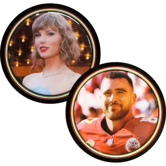EL14-010 Taylor Swift and Travis Kelce Challenge Coin Taylor's Boyfriend Collectible for Swifties