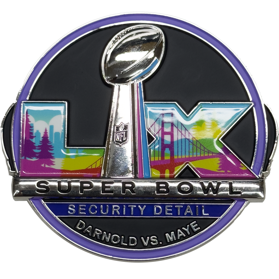 CL-UU Santa Clara Police SB LX Security Detail Challenge Coin Seattle New England