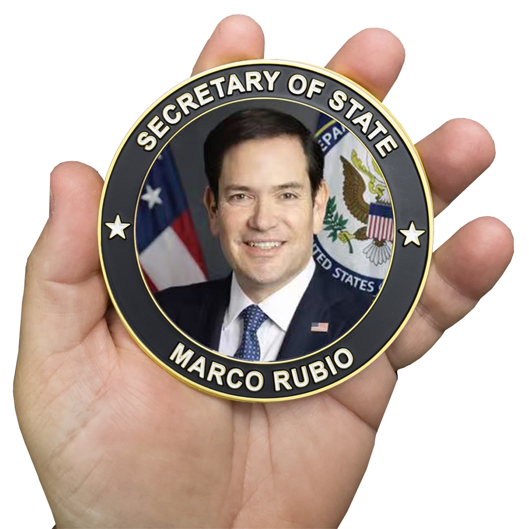 CL-MR Secretary of State Marco Rubio large Challenge Coin Dept. of State MAGA President Trump 45 47