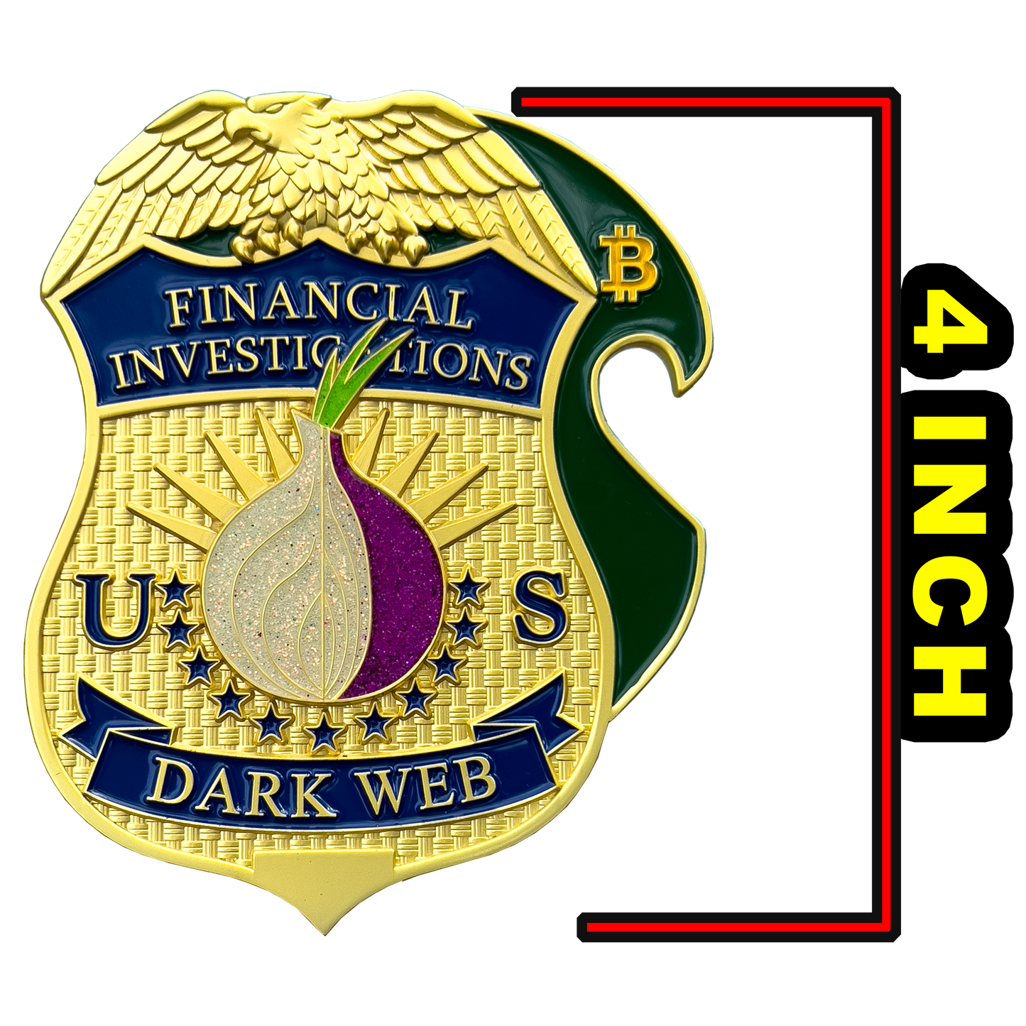BL1-02 HSI FBI CIA DEA Financial Crimes Investigations Dark Web Challenge Coin Bottle Opener Tor Browser Crypto