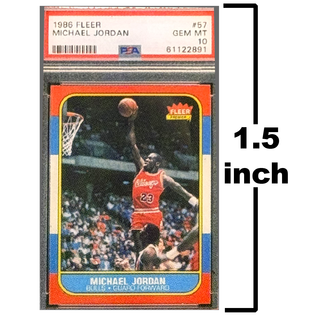 PBX-011-G Lapel Pin for 1986 1987 Fleer Michael Jordan Rookie Card Collectors PSA 10 Facsimile Autograph back