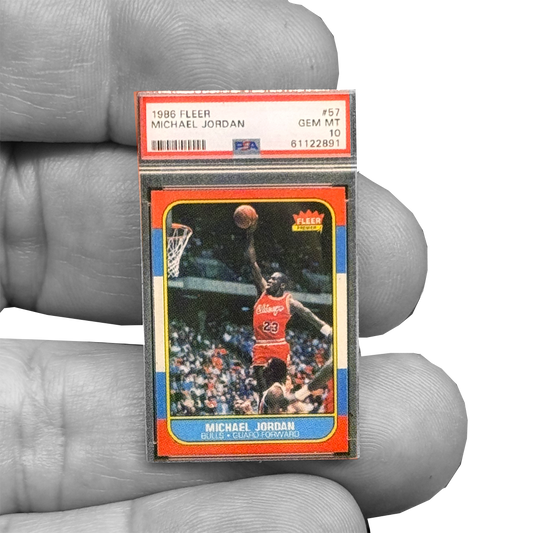 PBX-011-G Lapel Pin for 1986 1987 Fleer Michael Jordan Rookie Card Collectors PSA 10 Facsimile Autograph back