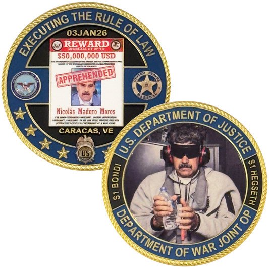 DL12-2 Dept of War DEA USMS Secretary Hegseth Pam Bondi Maduro Challenge Coin