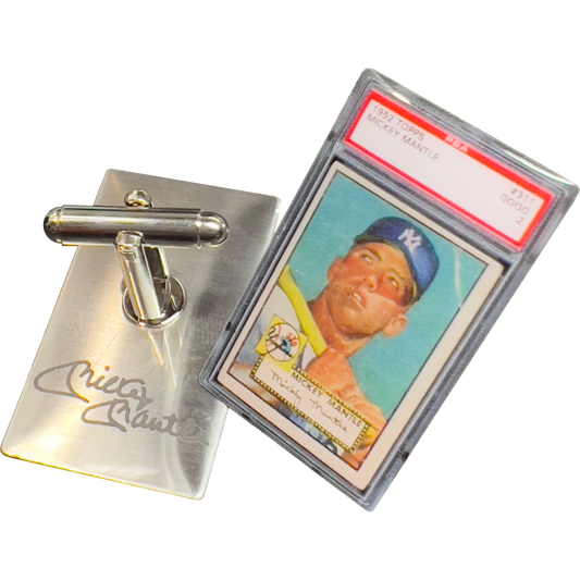DISCONTINUED GL16-007 PSA 2 1952 Topps Mickey Mantle Rookie Card Pair of Cufflinks  engraved Autograph (not baseball card)