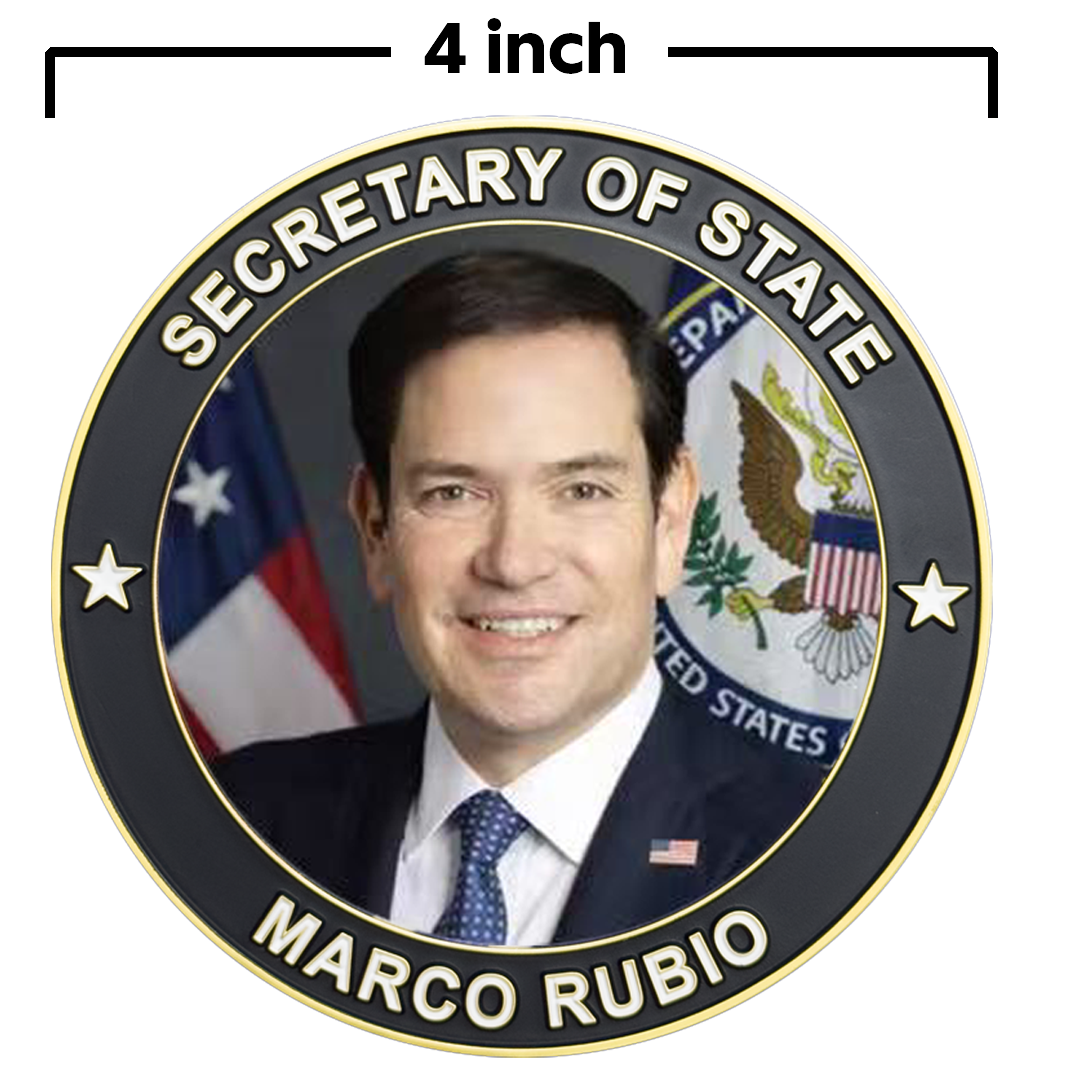 CL-MR Secretary of State Marco Rubio large Challenge Coin Dept. of State MAGA President Trump 45 47