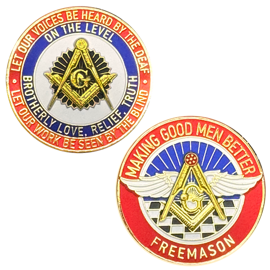 EL18-12 Masonic Illuminati FreeMason Lodge secret freemasonry challenge coin