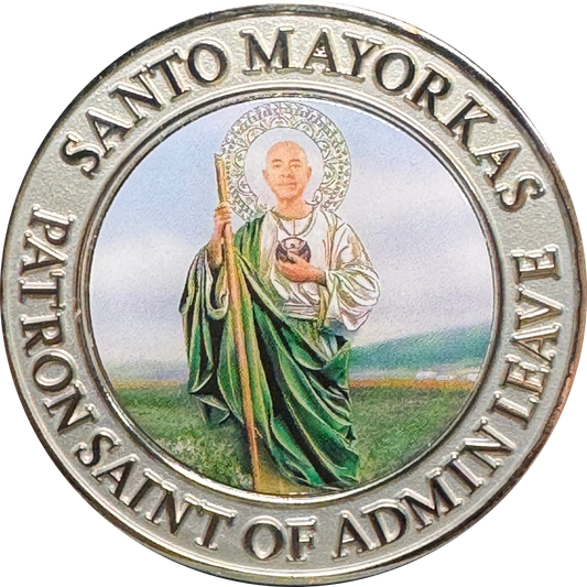 BL18-020 Santo Alejandro N. Mayorkas Homeland Secretary Challenge Coin Saint Mayorkas S1 Patron Saint of Admin Leave CBP HSI FEMA USCC TSA