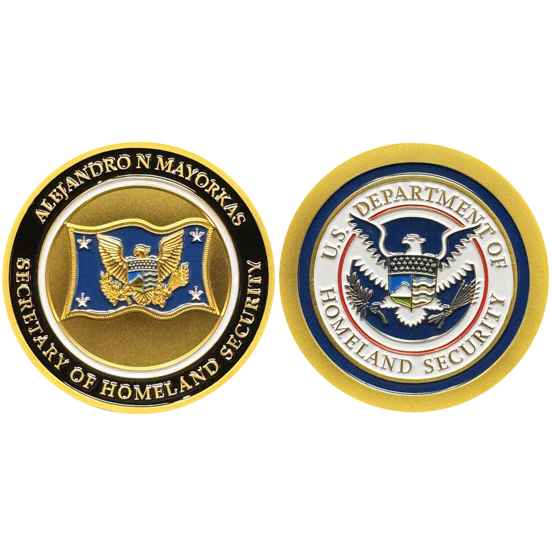 BL18-012 Alejandro N. Mayorkas Homeland Secretary Challenge Coin Saint Santo Mayorkas S1
