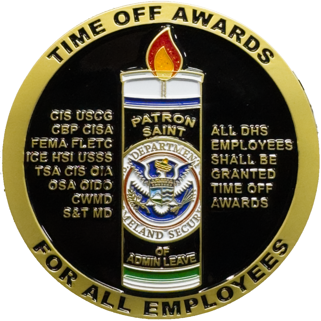 EL10-014 New Version 2 Huge Secretary Mayorkas Patron Saint of Admin Leave Challenge Coin CBP HSI CIS FEMA ICE Border Patrol