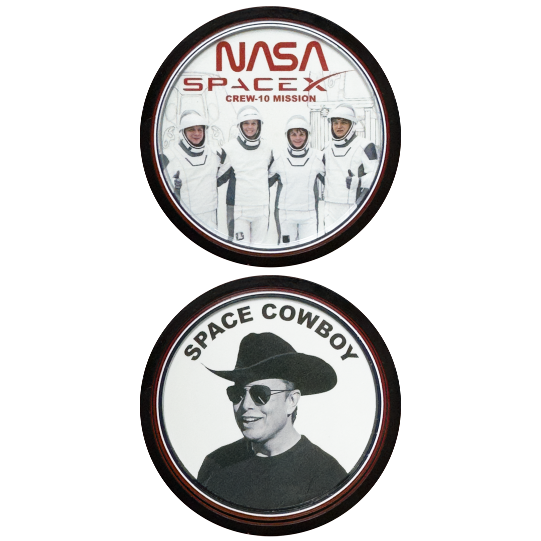 EL18-5 Challenge coin for SpaceX and for NASA for Elon Musk Crew 10 Mission Rescue