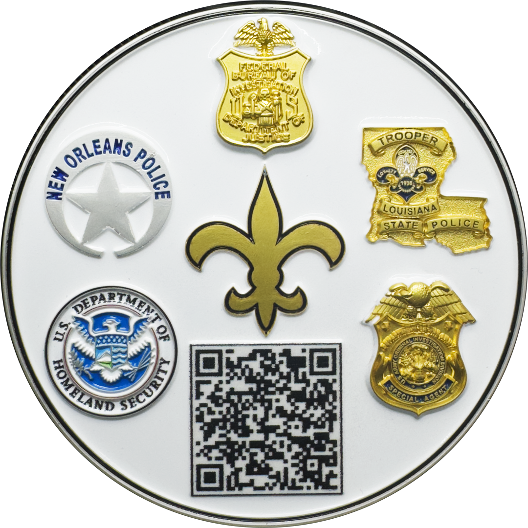 EL17-10 FBI New Orleans Police Department Louisiana State Trooper Challenge Coin NOLA NOPD Army CID HSI