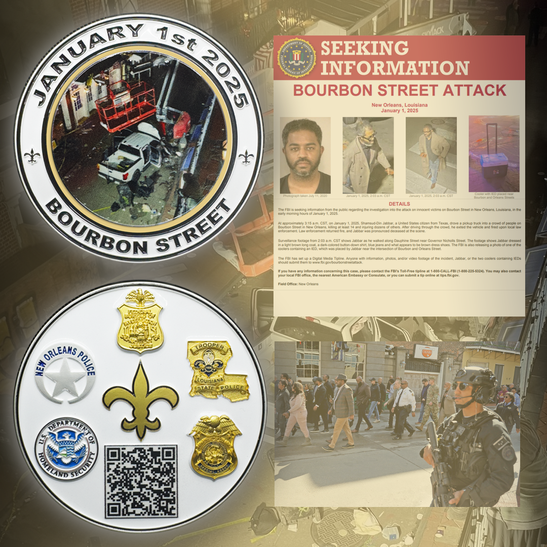 EL17-10 FBI New Orleans Police Department Louisiana State Trooper Challenge Coin NOLA NOPD Army CID HSI