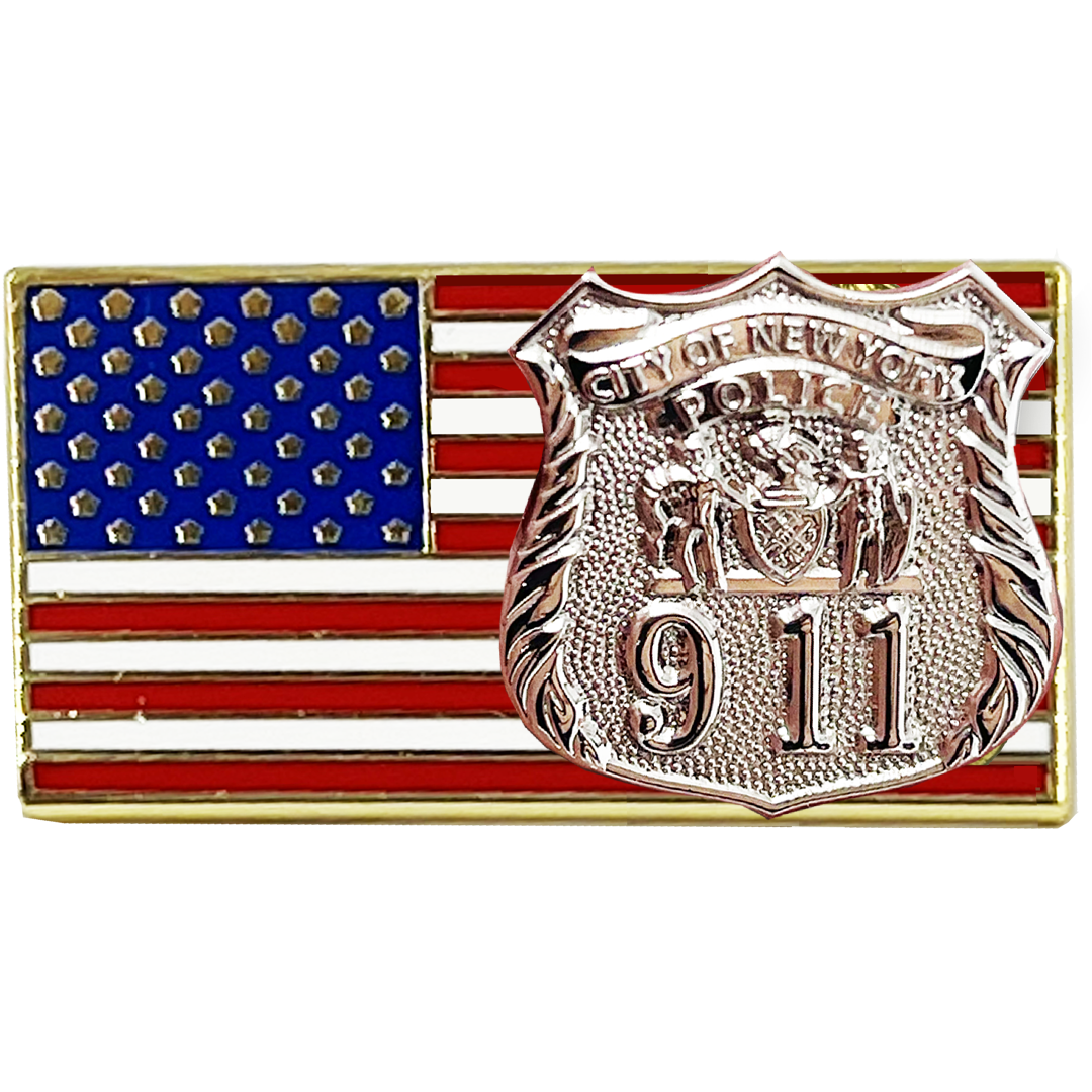 PBX-013-C City of New York Police Department Officer American Flag Pin