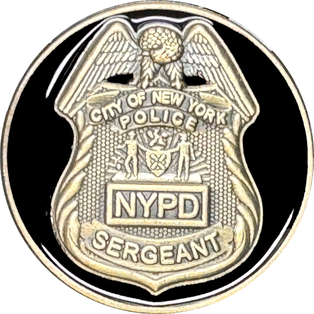 PBX-008-6 NYPD Sergeant shield round sgt lapel pin