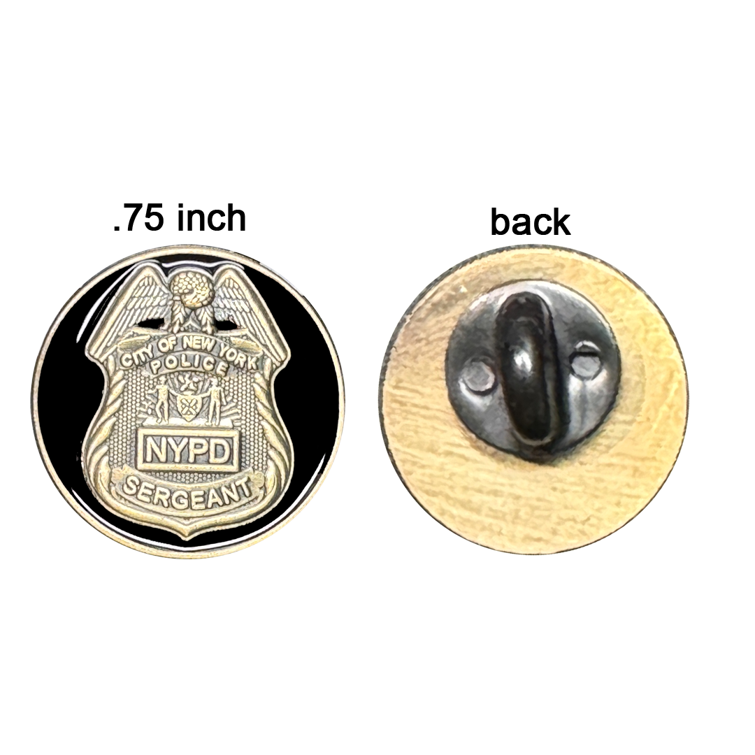 PBX-008-6 NYPD Sergeant shield round sgt lapel pin – America's PBX-008-6 NYPD Sergeant shield round sgt lapel pin – America's
