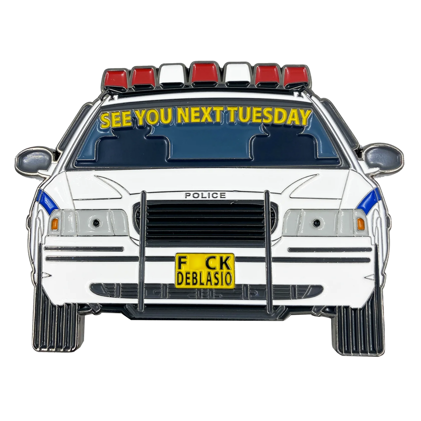 EL14-009 New York Police Department See You next Tuesday DeBlasio Challenge Coin Police Thin Blue Line
