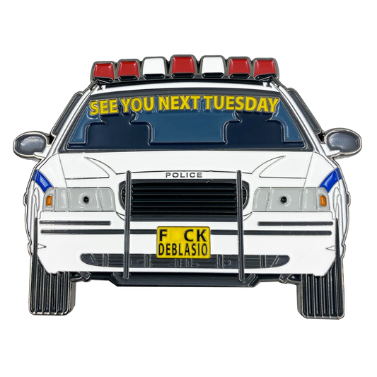 EL14-009 New York Police Department See You next Tuesday DeBlasio Challenge Coin Police Thin Blue Line