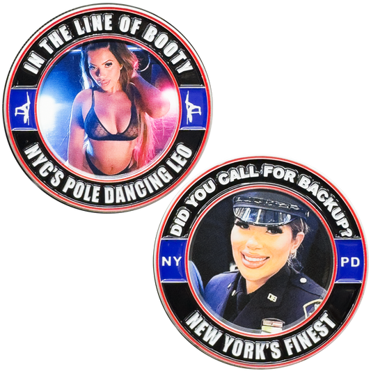 EL16-12 Challenge Coin for NYPD Music Video Stripper In The Line of Booty New York City Police