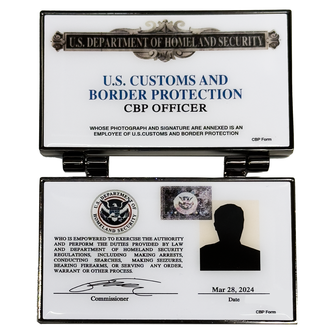 EL14-5 CBP Officer Credential Wallet Hinged Challenge Coin CBP Field Operations