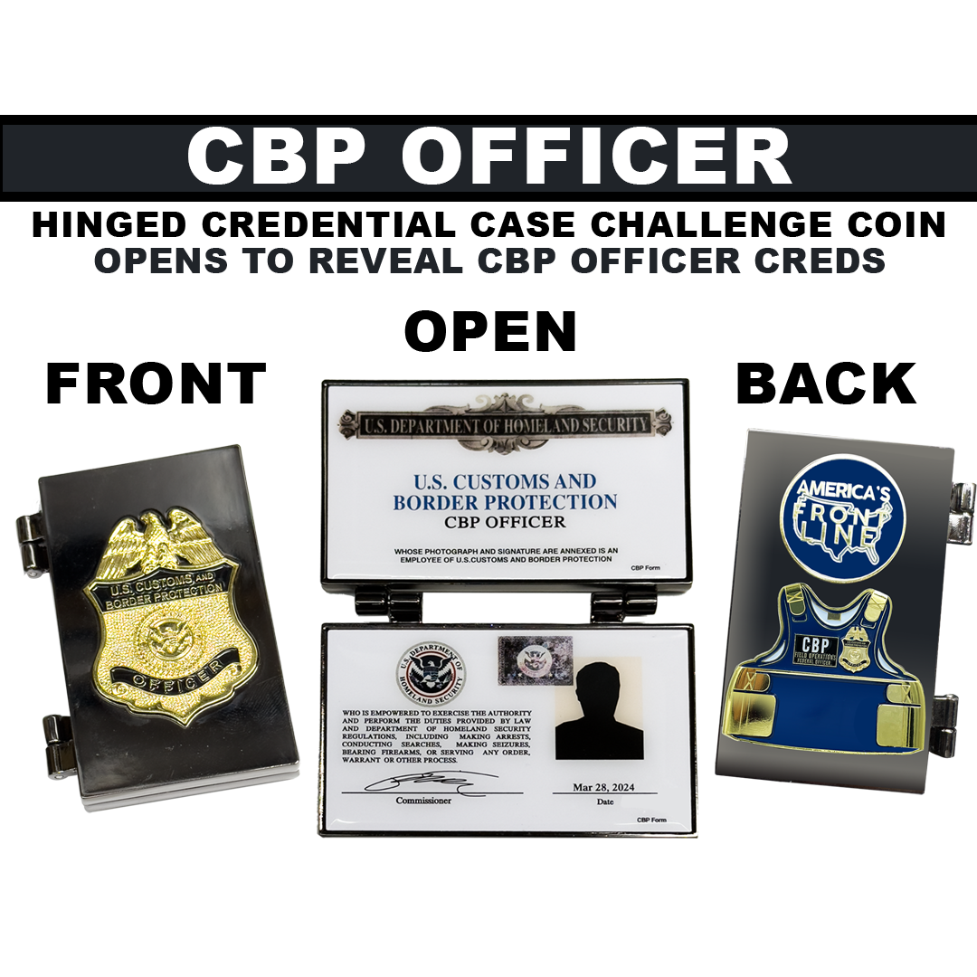 EL14-5 CBP Officer Credential Wallet Hinged Challenge Coin CBP Field Operations