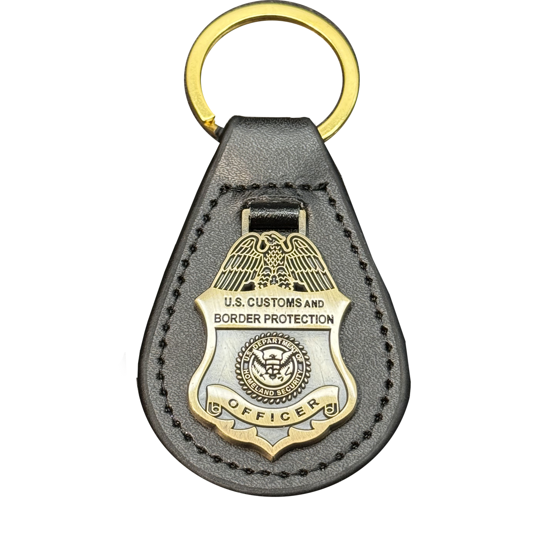 EL14-011 CBP Officer Mini Shield Field Operations OFO Field Ops challenge coin leather keychain