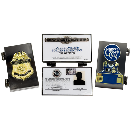 EL14-5 CBP Officer Credential Wallet Hinged Challenge Coin CBP Field Operations