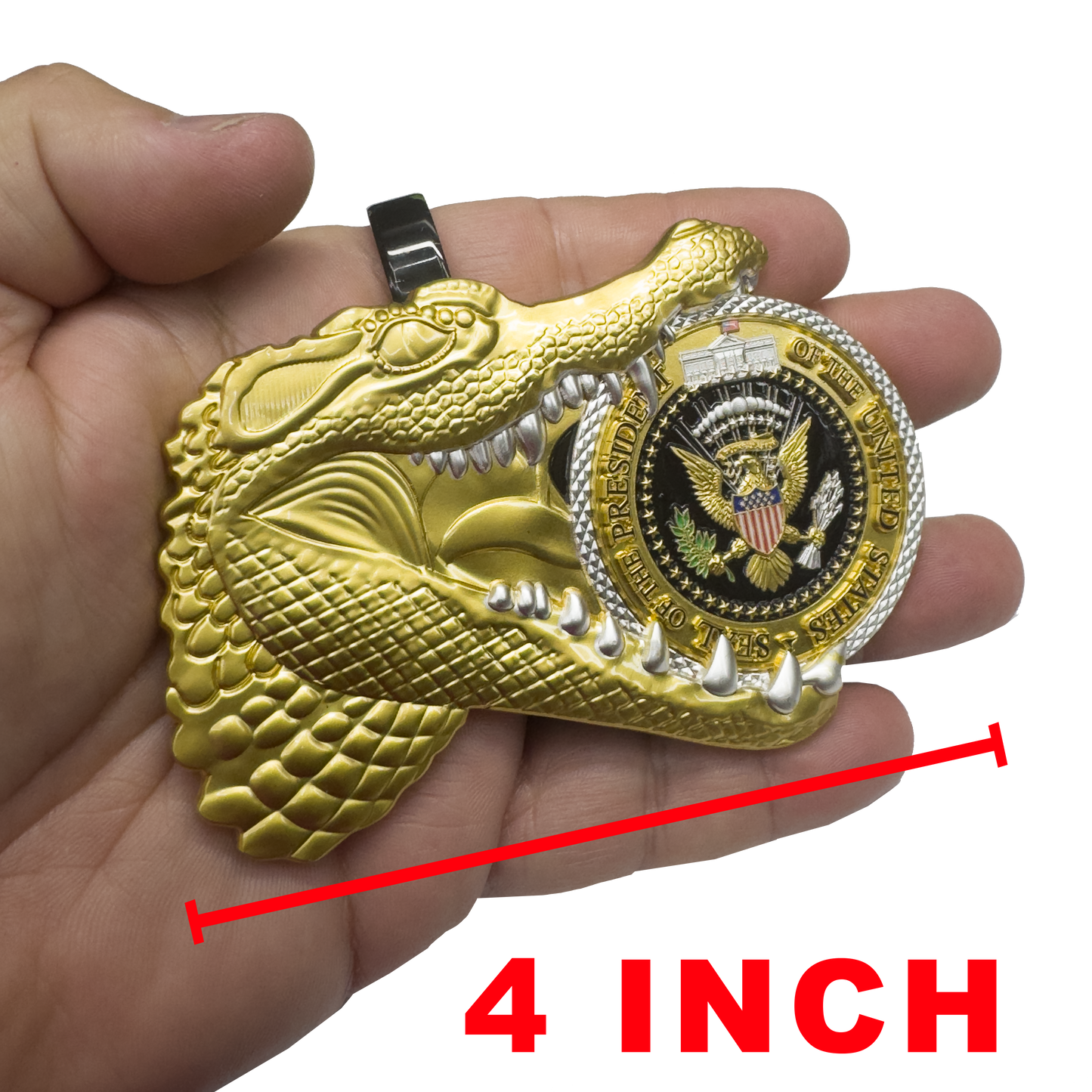 EL3-24 President Donald Trump 47 Alligator Alcatraz MAGA Challenge Coin Gator