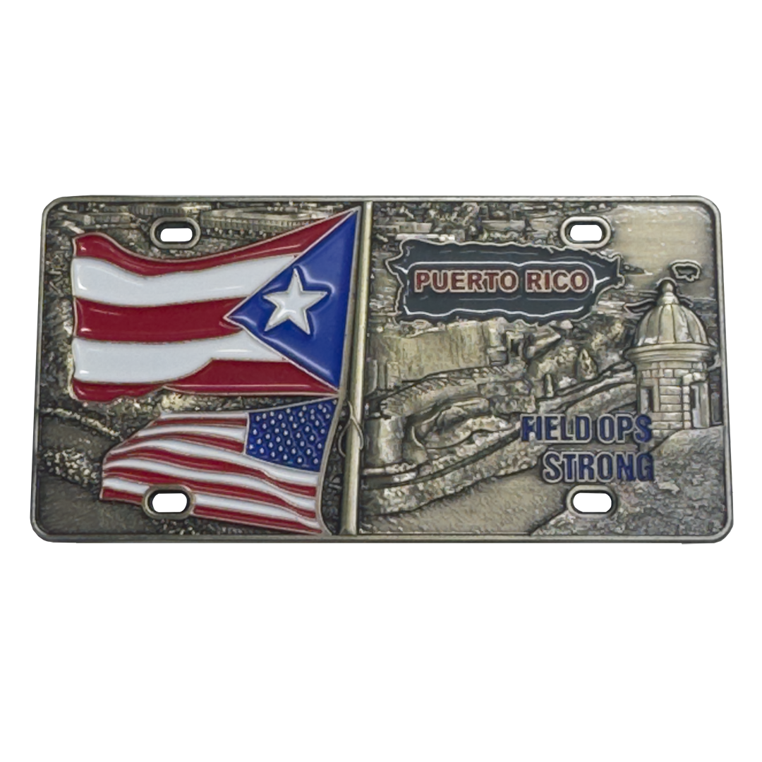 H-005 Puerto Rico License Plate Challenge Coin san juan CBP Officer Police