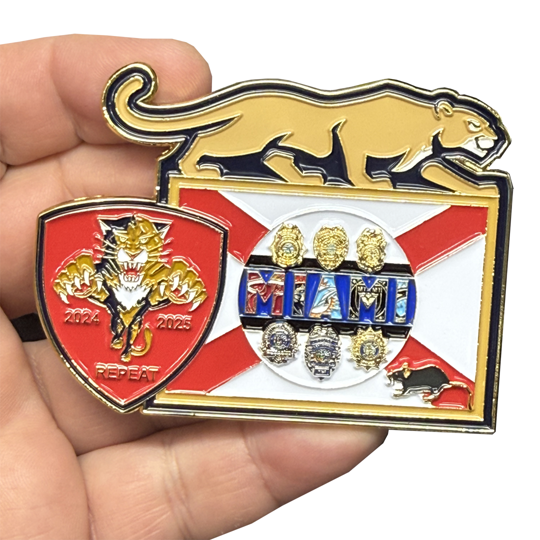 BL17-9 Panthers 2025 Hockey Cup FDLE Miami-Dade Miami FHP Sunrise Fort Lauderdale Florida Police Challenge Coin