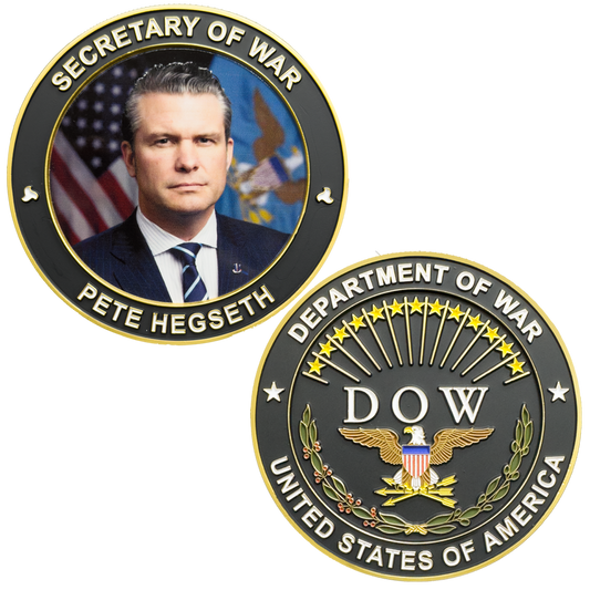 BL2-8A Secretary of War Pete Hegseth large Challenge Coin honoring Midnight Hammer Department of War