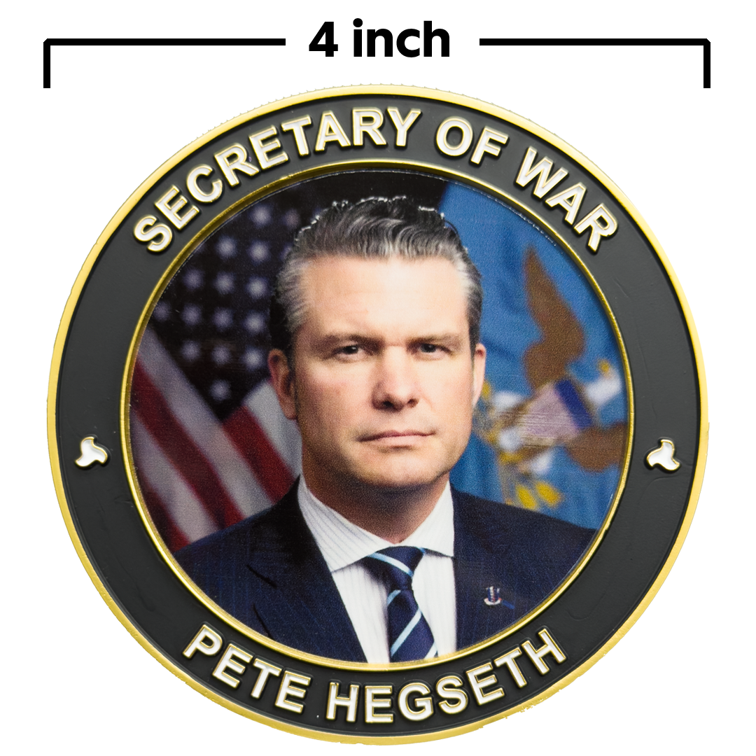 BL2-8A Secretary of War Pete Hegseth large Challenge Coin honoring Midnight Hammer Department of War