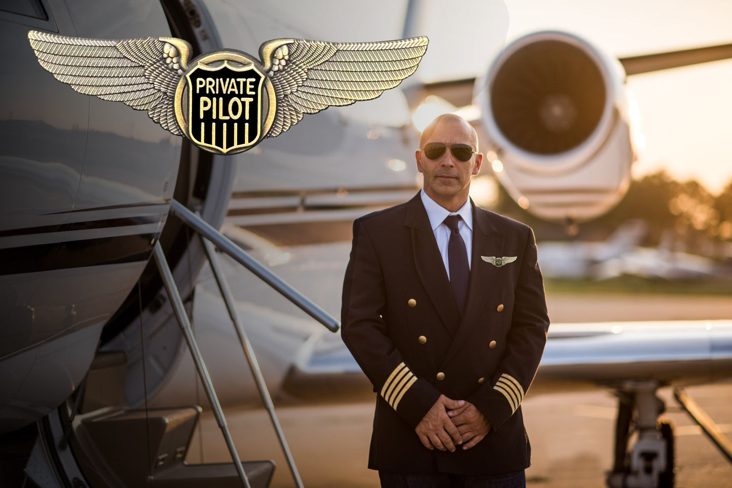 BL7-5 Private Pilot Wings pin Full size standard 3 inch great for Executive Jet Crew