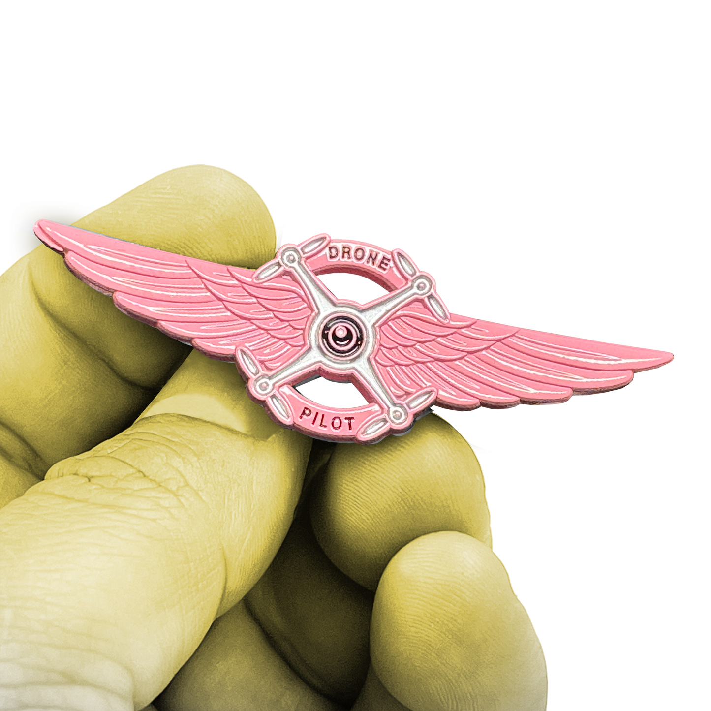 CL2-011 Full size Ladies Pink UAS FAA Commercial Drone Pilot Wings pin Breast Cancer Awareness