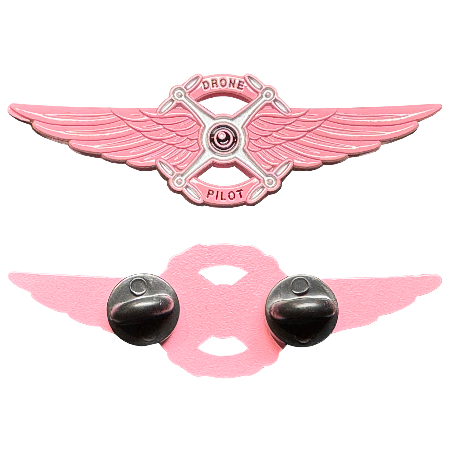 CL2-011 Full size Ladies Pink UAS FAA Commercial Drone Pilot Wings pin Breast Cancer Awareness