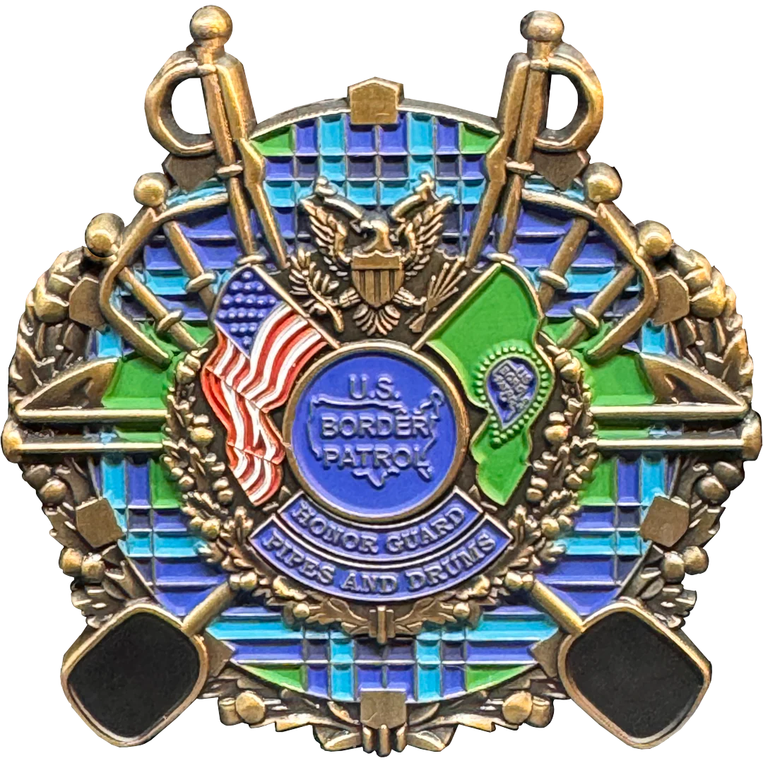 GG-003 Border Patrol Agent Pipes and Drums lapel Pin CBP BPA Honor First
