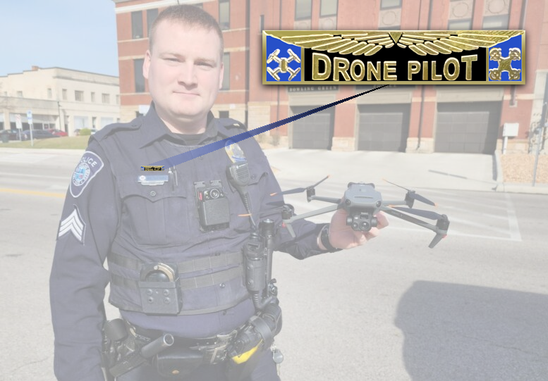 PBX-14-3 DRONE PILOT UAS FAA Commercial Drone Pilot Wings Commendation Bar Pin for Police Uniform