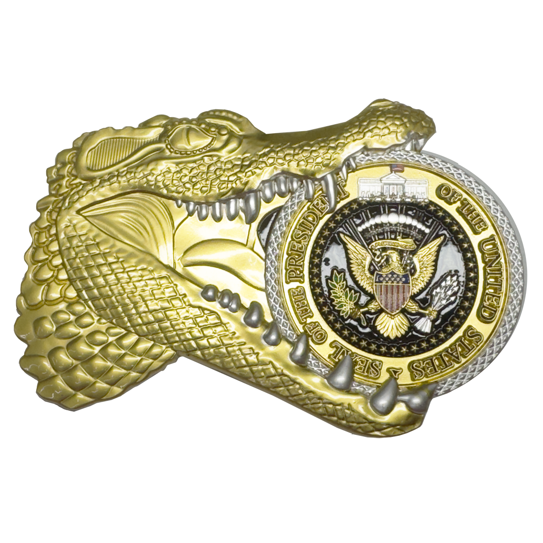 EL3-24 President Donald Trump 47 Alligator Alcatraz MAGA Challenge Coin Gator