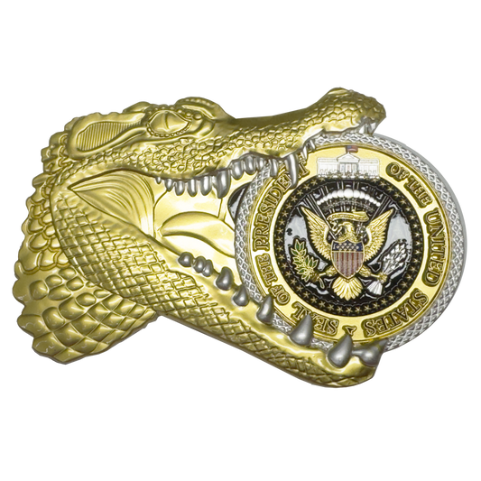 EL3-24 President Donald Trump 47 Alligator Alcatraz MAGA Challenge Coin Gator
