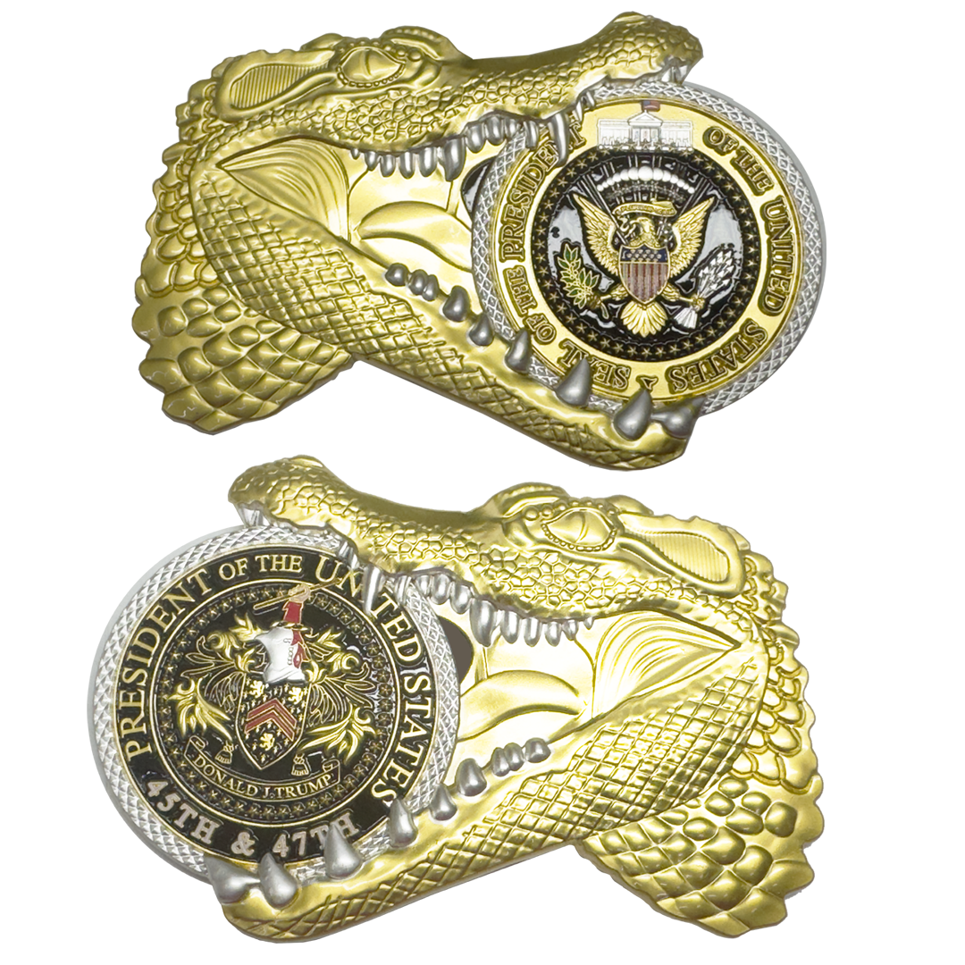 EL3-24 President Donald Trump 47 Alligator Alcatraz MAGA Challenge Coin Gator