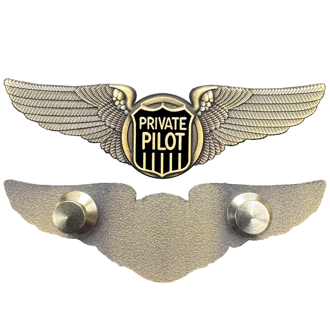 BL7-5 Private Pilot Wings pin Full size standard 3 inch great for Executive Jet Crew