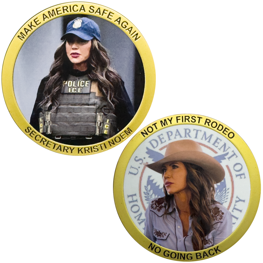 EL18-3 Secretary Kristi Noem not Mayorkas Patron Saint Challenge Coin