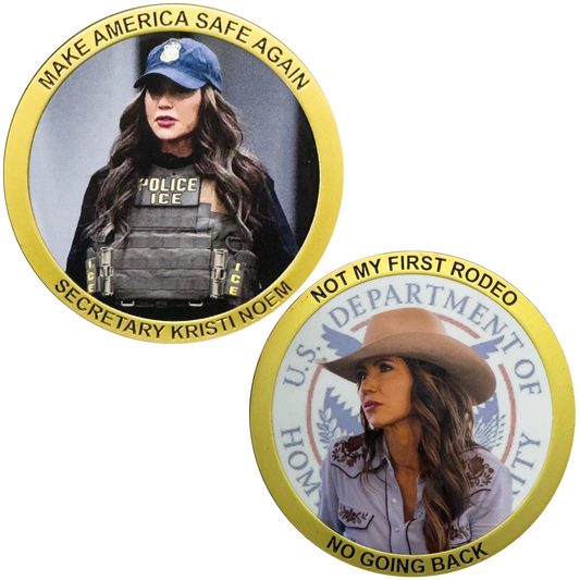 EL18-3 Secretary Kristi Noem not Mayorkas Patron Saint Challenge Coin