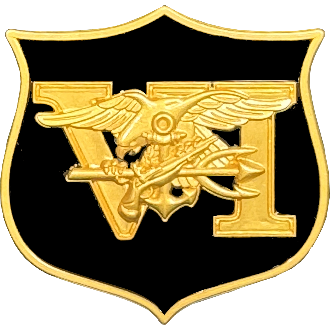 EL14-002 Navy Seal Team 6 lapel pin Naval Special Warfare Lion Trident Shield inspired by challenge coin