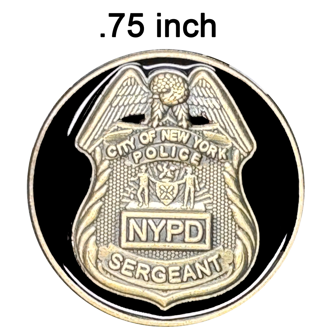 PBX-008-6 NYPD Sergeant shield round sgt lapel pin – America's