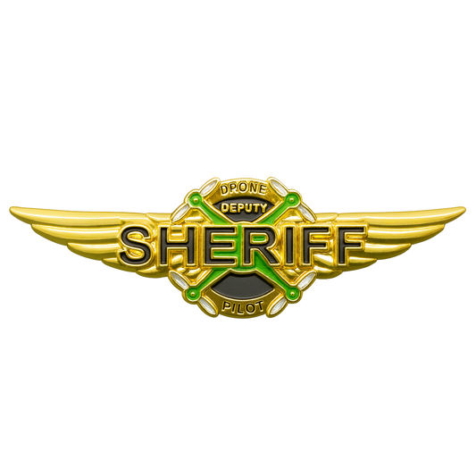 EL14-23 Deputy Sheriff Police Drone Pilot Full size UAS FAA Commercial Wings pin for uniform wear