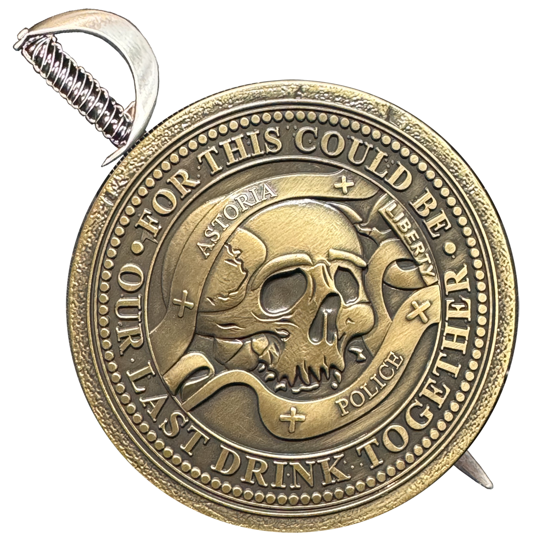 BL17-019 Goonies Never Say Die One Eyed Willy Shield with removable Sword Challenge Coin Set