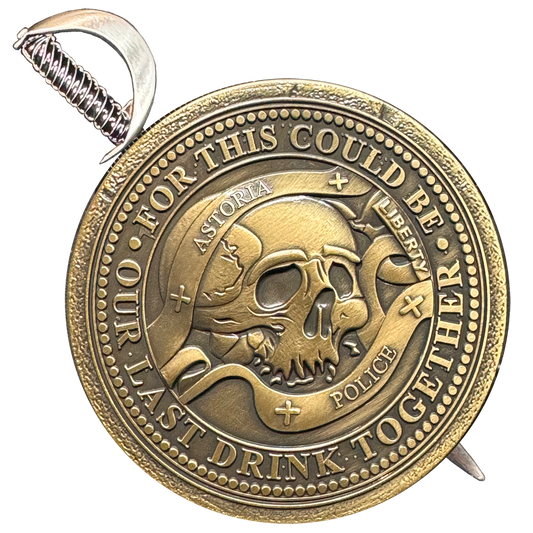 BL17-019 Goonies Never Say Die One Eyed Willy Shield with removable Sword Challenge Coin Set